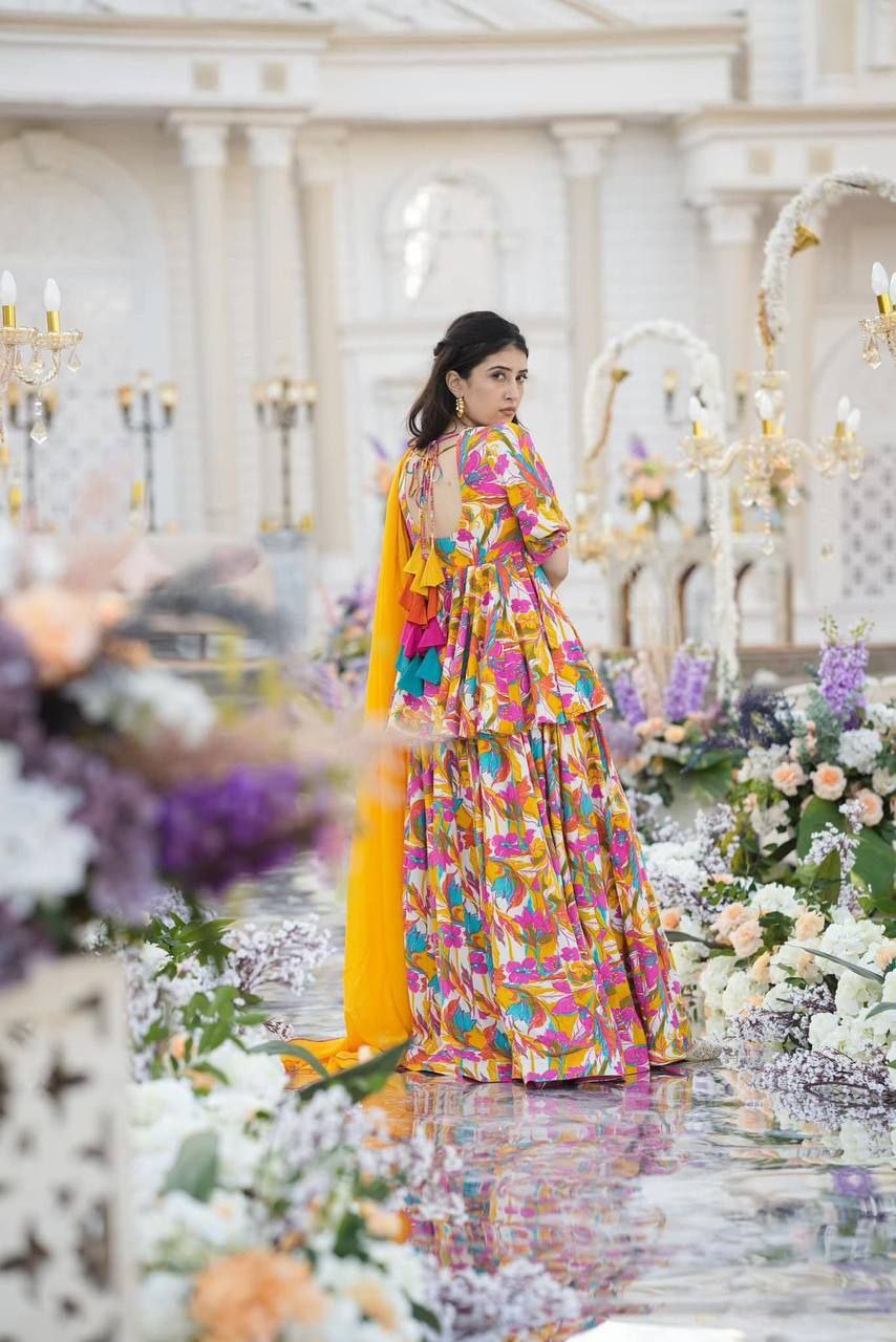 Festive Style Multi Color Sharara Set