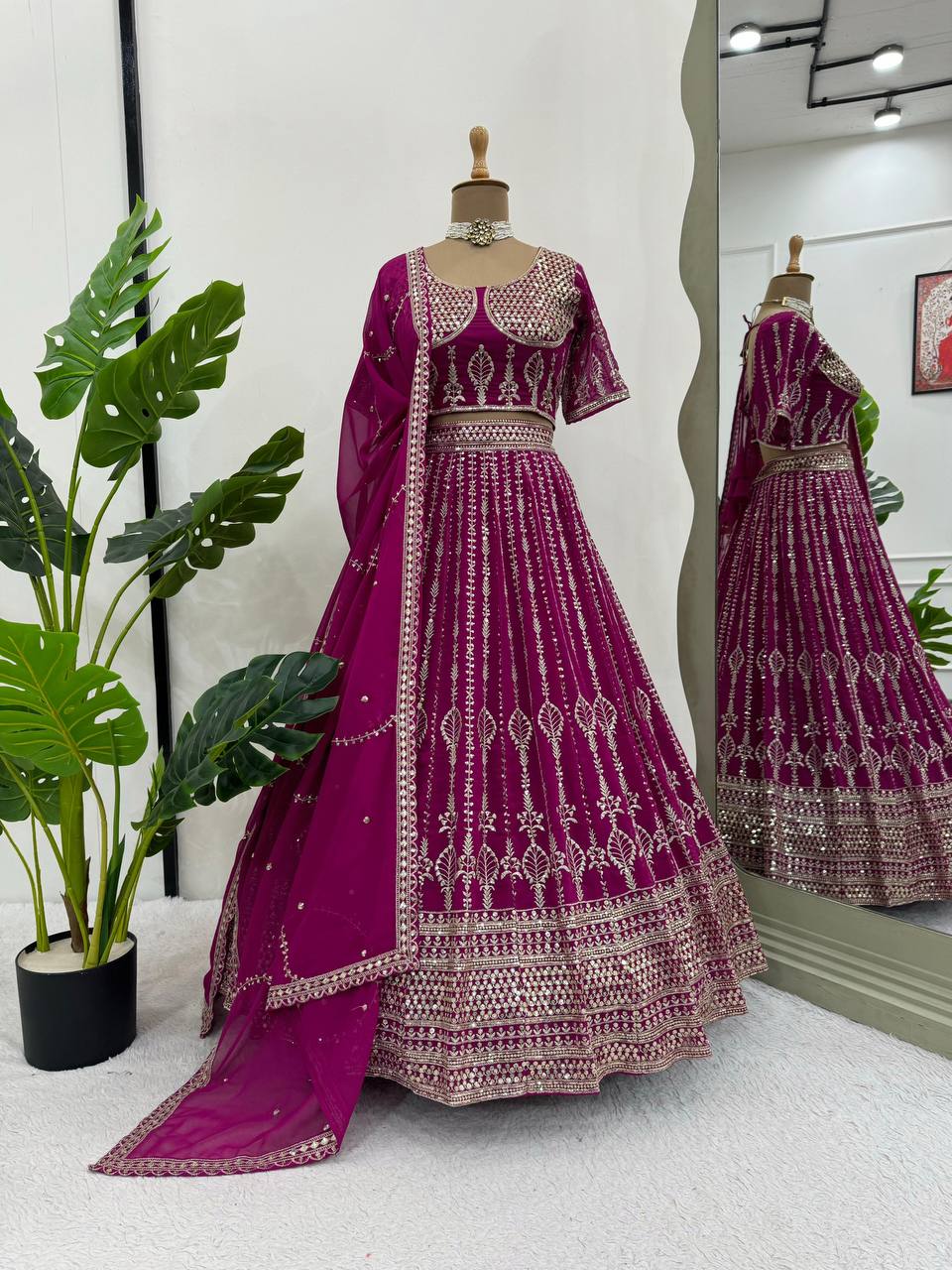 Heavy Magenta-Colored Lehenga Choli - shree fashion