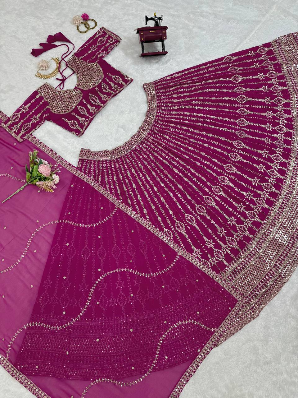 Heavy Magenta-Colored Lehenga Choli - shree fashion