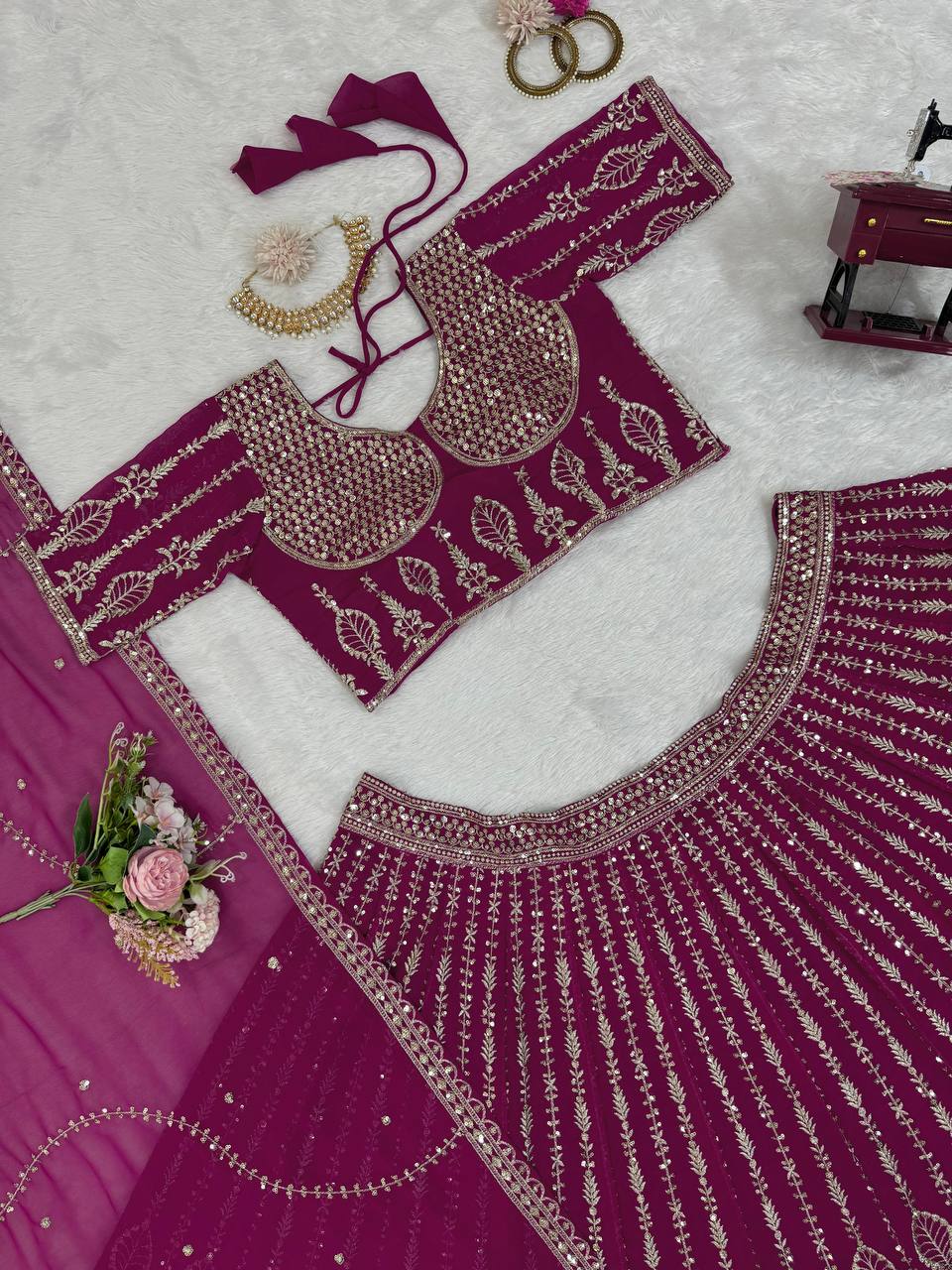 Heavy Magenta-Colored Lehenga Choli - shree fashion