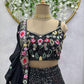 Heavy Embroidered Georgette Lehenga Choli With Blouse and Dupatta - Shree-fashion