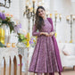 Muslin Wine Anarkali Suit Set - Shree Fashion