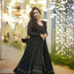 Night Star Black Embroidered Georgette Suit Set