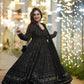 Night Star Black Embroidered Georgette Suit Set