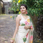 Woven Art Silk Saree in White