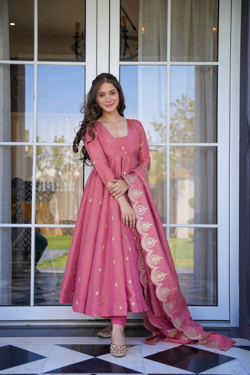 Pink Kurta Suit Sets For Women by SHREE FASHION