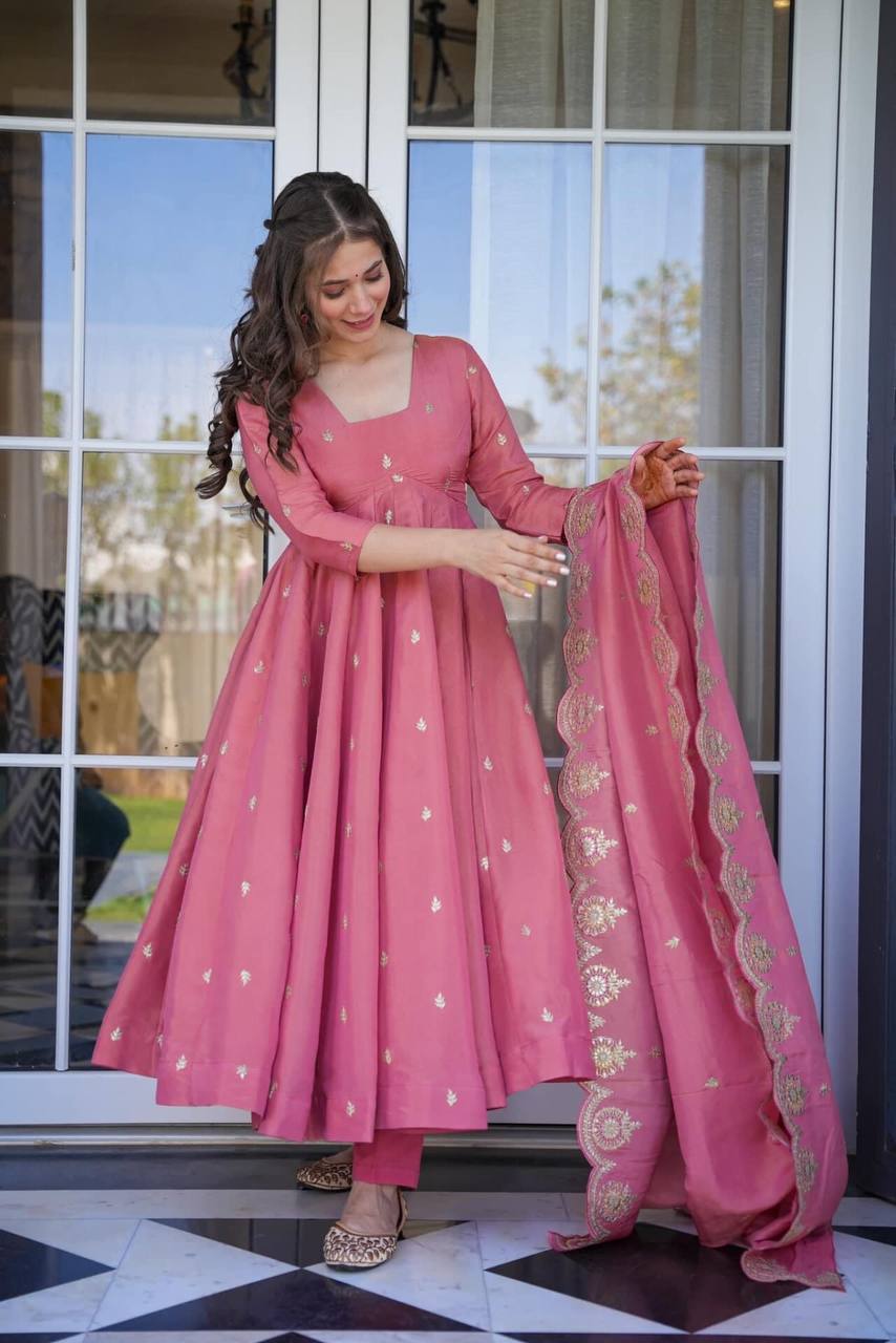 Pink Kurta Suit Sets For Women by SHREE FASHION