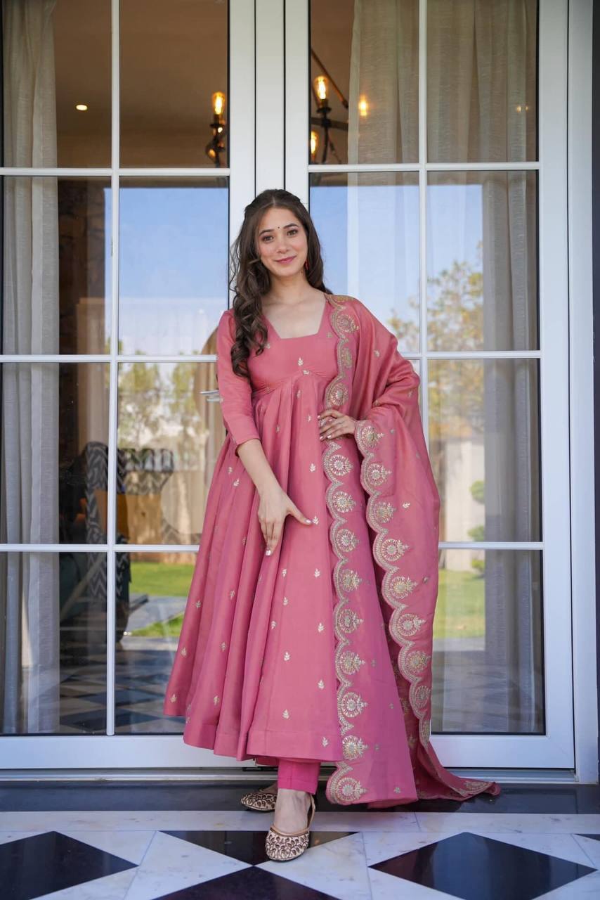 Pink Kurta Suit Sets For Women by SHREE FASHION