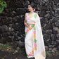 Woven Art Silk Saree in White