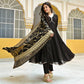 Qatra Black Designer Georgette Anarkali Suit Set