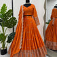 Orange Color Embroidered Semi Stitched Bridal Lehenga Choli