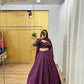 Sequence Work Wine Color Lehenga Choli For Sangeet Function