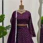 Sequence Work Wine Color Lehenga Choli For Sangeet Function