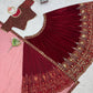 Red Velvet Lehenga With Peacock Embroidery - Buy Shree Fashion