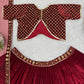 Red Velvet Lehenga With Peacock Embroidery - Buy Shree Fashion