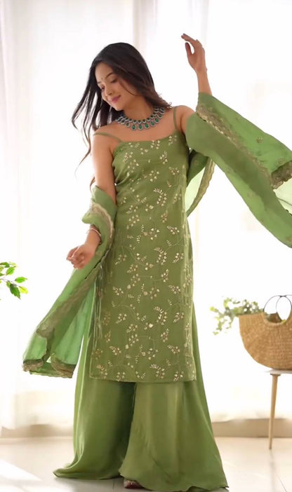 Green Titali Sharara Set - Shree Collection