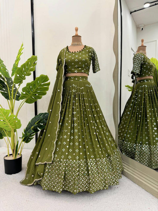 Shree Embroidered Semi Stitched Lehenga Choli - Buy Shree Fashion