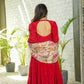 Velvet Red Suit Set -Shree Fashion