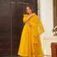 Yellow Organza Suit Set With Intricate Embroidery -Shree Fashion