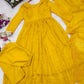 Yellow Organza Suit Set With Intricate Embroidery -Shree Fashion