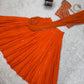 Orange Sequined Lehenga Saree - shree fashion