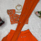 Orange Sequined Lehenga Saree - shree fashion