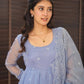 Pastel Blue Embroidered Anarkali Suit With Intricate Embroidery - Shree Fashion