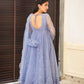 Pastel Blue Embroidered Anarkali Suit With Intricate Embroidery - Shree Fashion