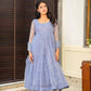 Pastel Blue Embroidered Anarkali Suit With Intricate Embroidery - Shree Fashion