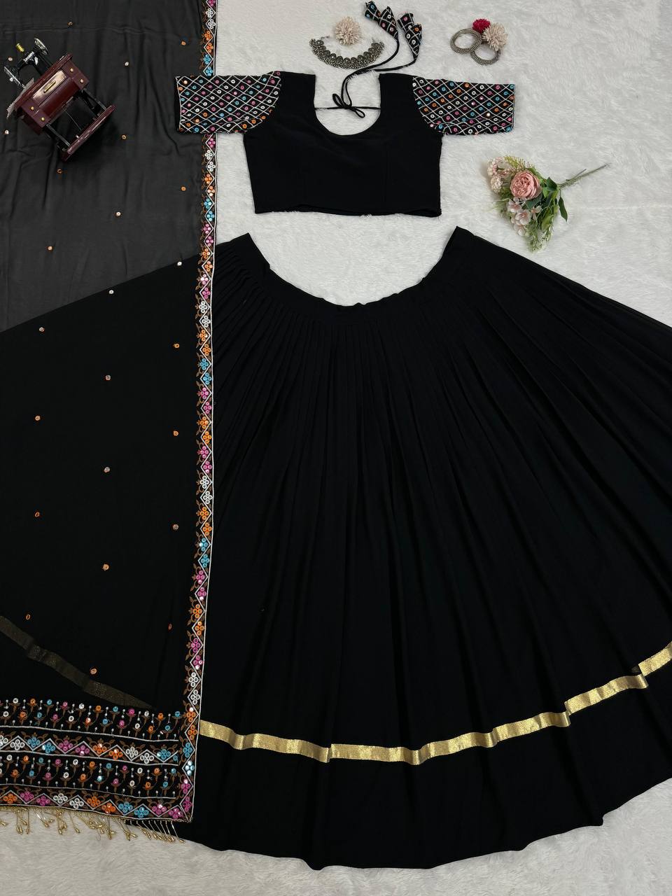 Women Designer Black Lehenga Choli