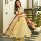 Beautiful Chinon Gown With Embroidered Plazzo And Printed Kota Chex Dupatta