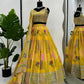 Yellow Color Thread Sequins Work Trendy Silk Designer Lehenga Choli