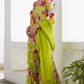 Gulafsha Neon Green V Neck Sharara Set