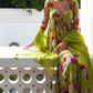 Gulafsha Neon Green V Neck Sharara Set