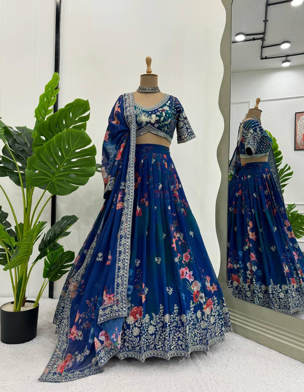 Hevay Blue Blossom Dream Choli