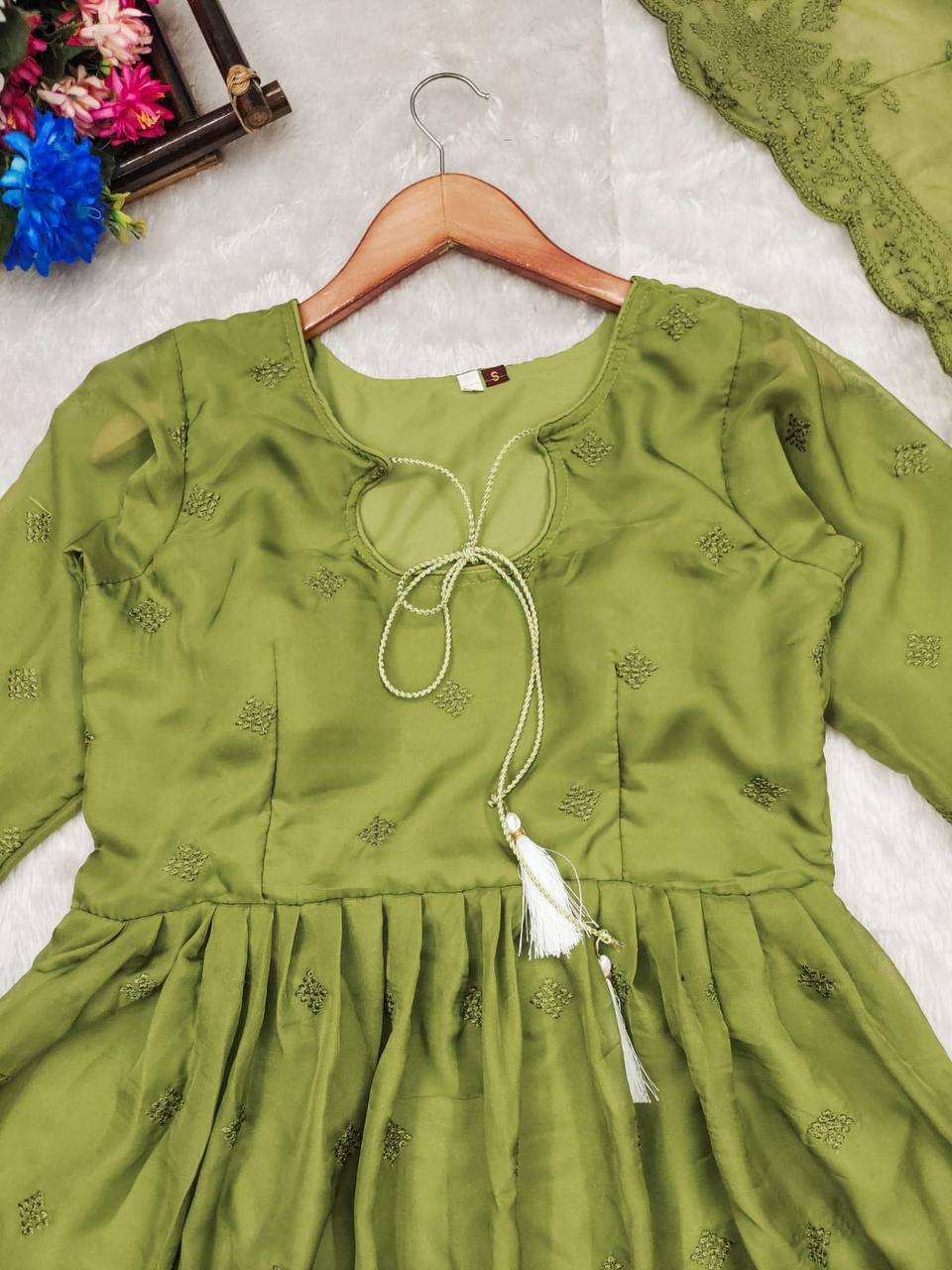 Green Organza Suit Set -Buy Shree Fashion