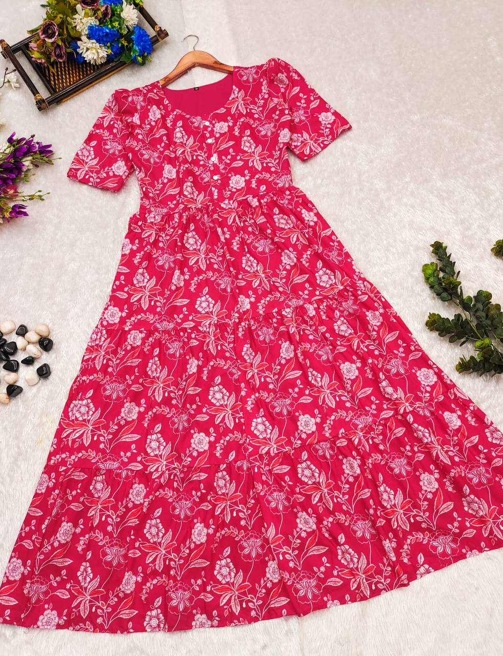 Summer New Beautiful Printed Gown Dress