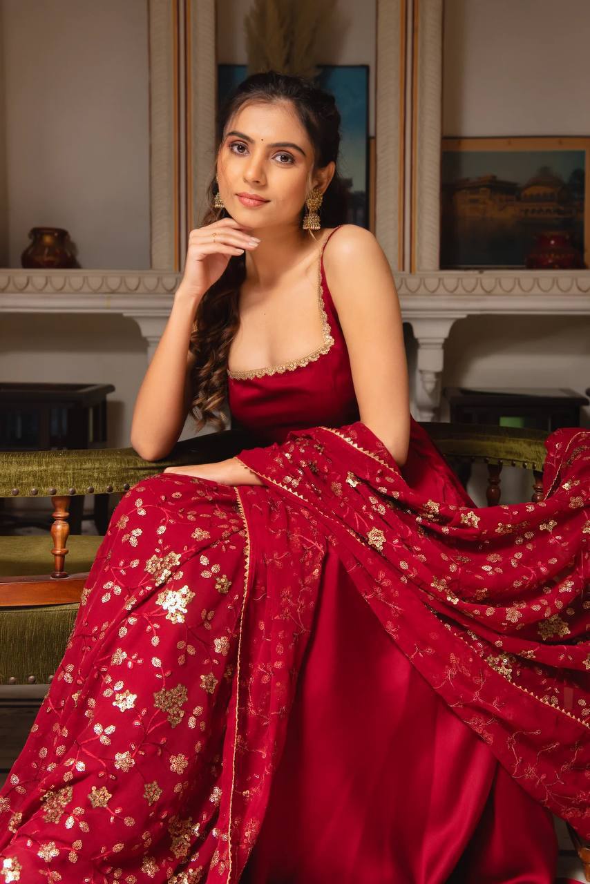 Elegant Red Anarkali Suit : A Timeless Classic