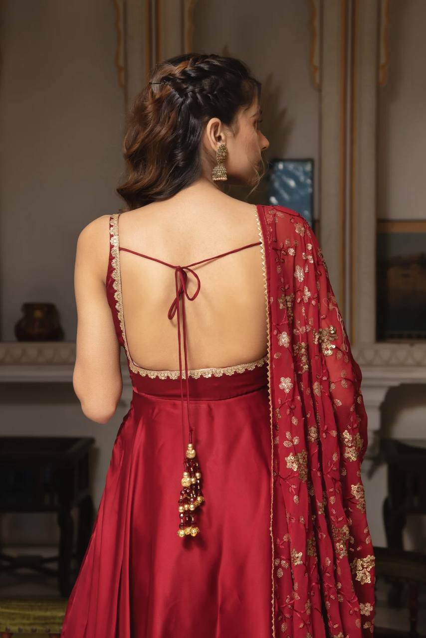 Elegant Red Anarkali Suit : A Timeless Classic