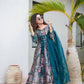 BLue & Green Printed Anarkali Suit Set by Shreefashion