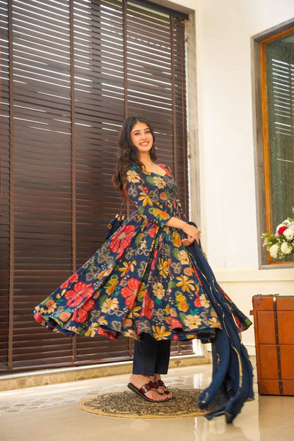 Mrunal Blue Floral Suit Set