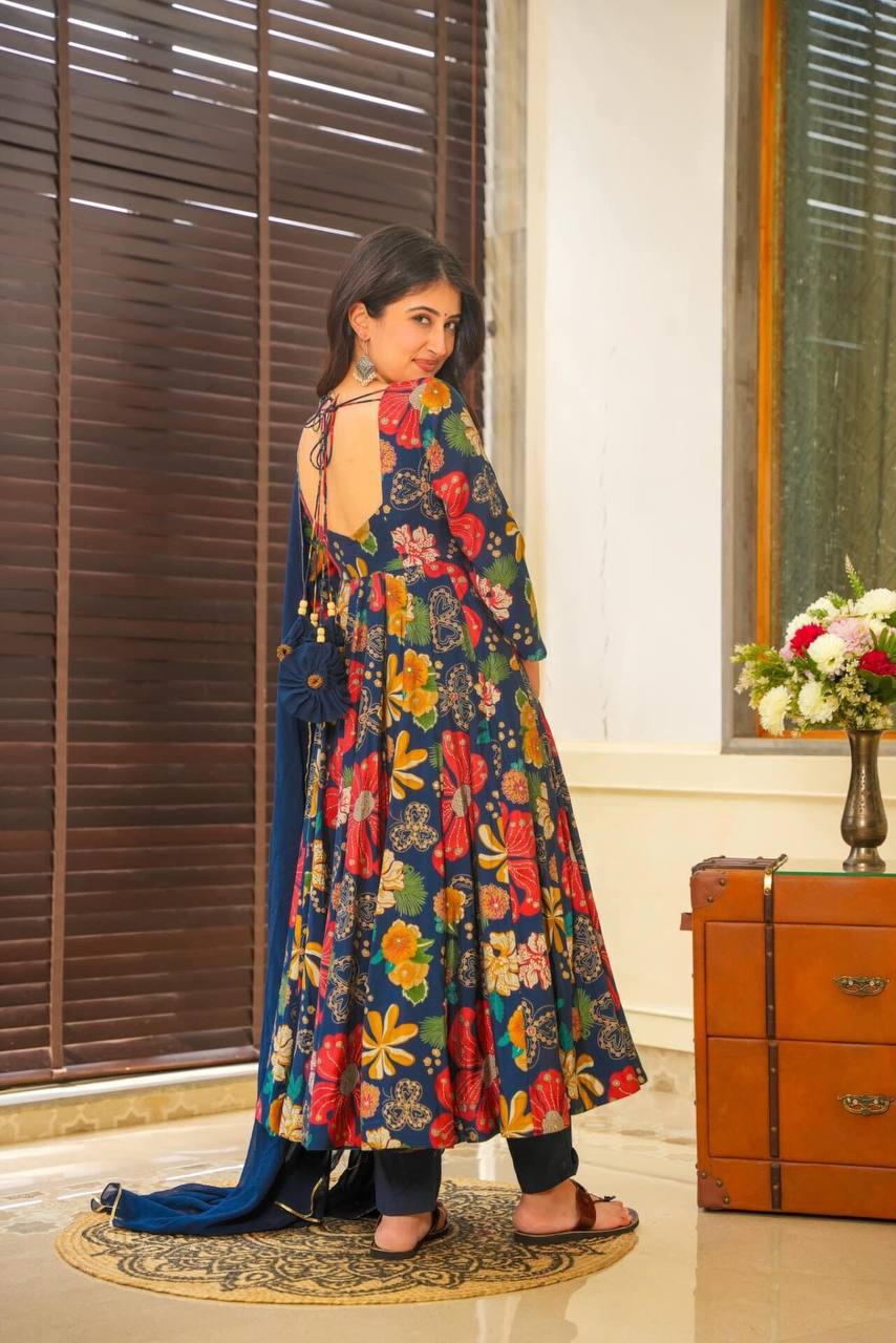 Mrunal Blue Floral Suit Set