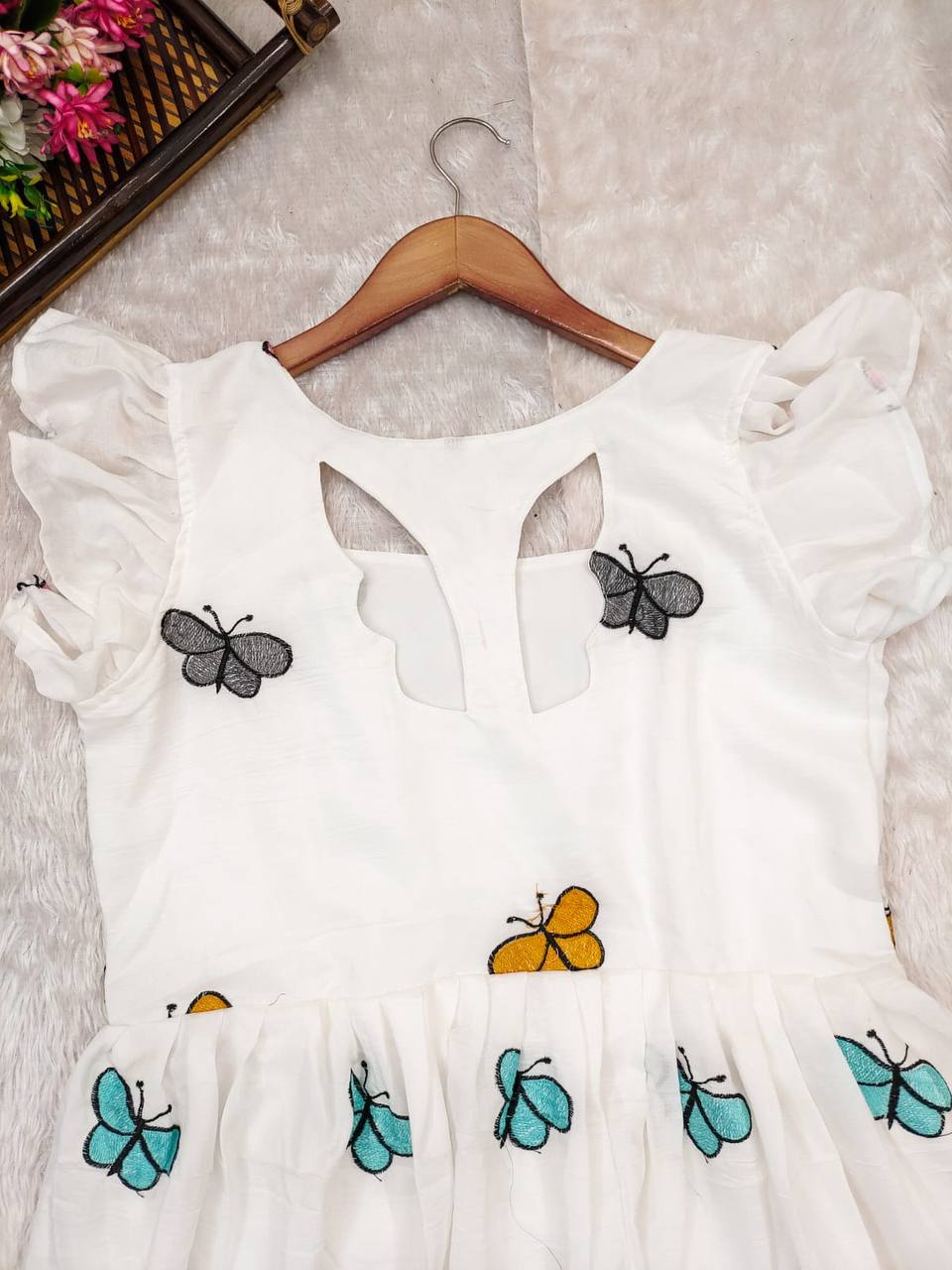 White Butterfly Frock Style