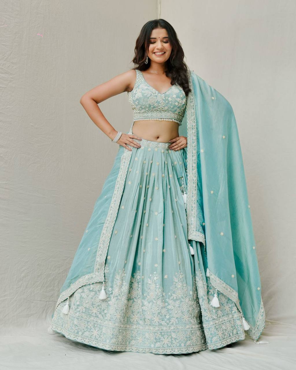 Hevay Silk Green Lehenga Set