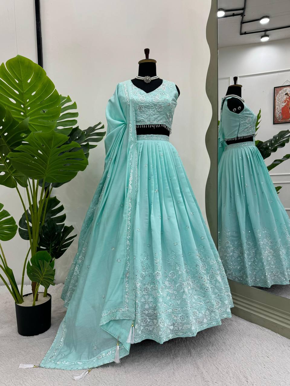 Hevay Silk Green Lehenga Set