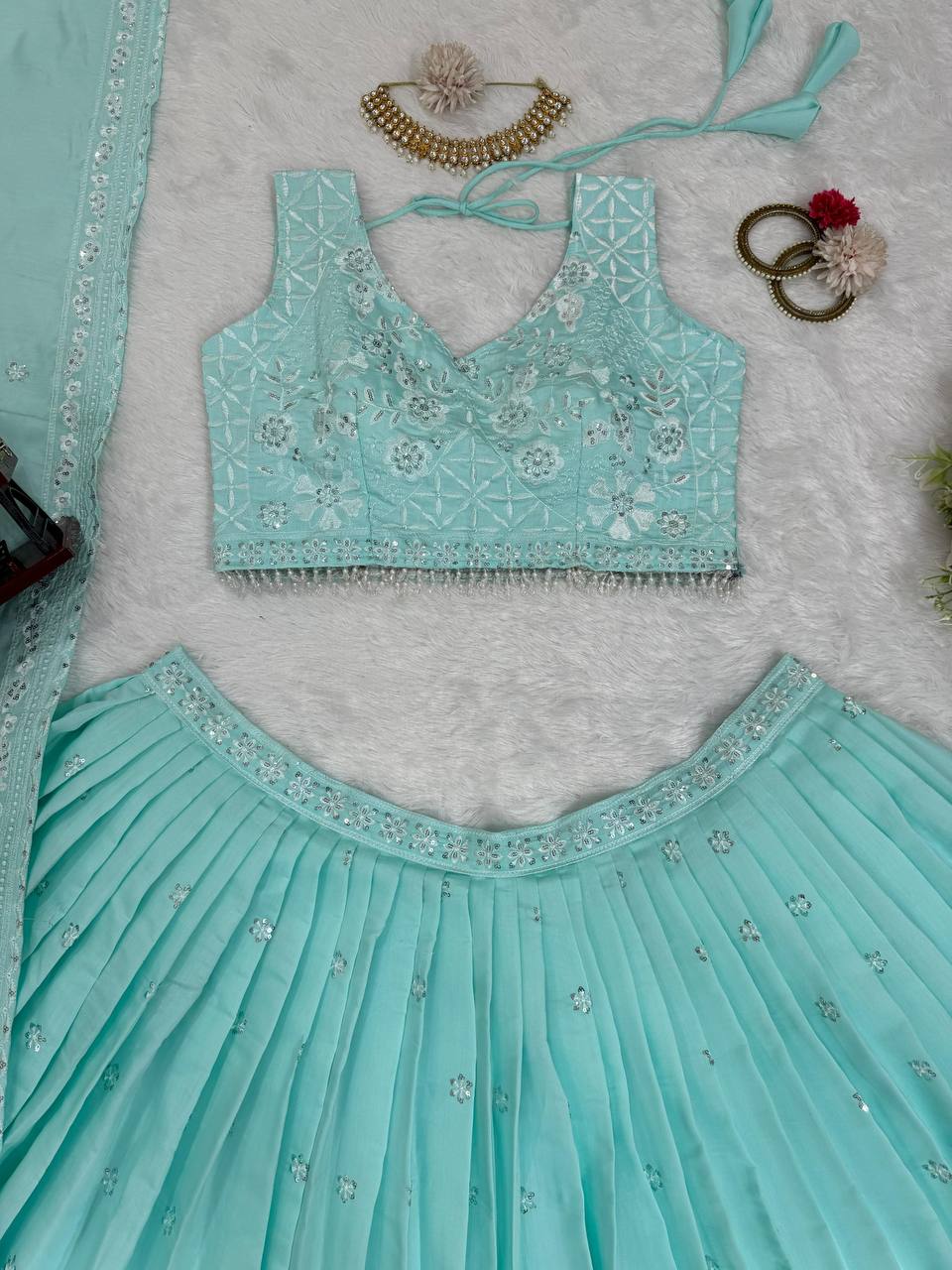 Hevay Silk Green Lehenga Set