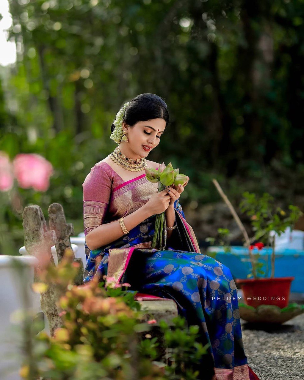 Elegant Blue Soft Banarasi Silk Saree