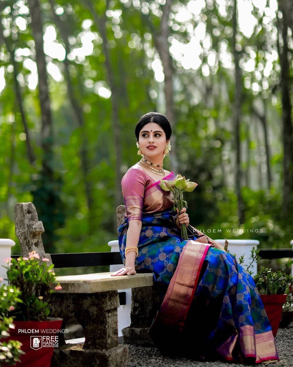 Elegant Blue Soft Banarasi Silk Saree