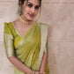 Banarasi Cotton Silk Saree(Green)