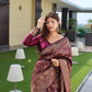 Woven Zari Dark Purple Silk Saree